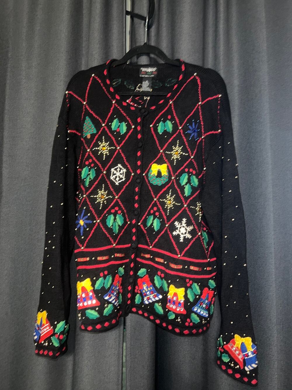 Ugly Christmas Sweater Xmas Cardigan Size XL